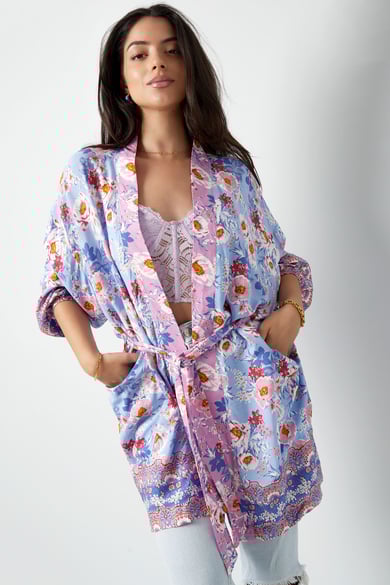 Kimono corto flores naranjas - multi h5 Imagen5